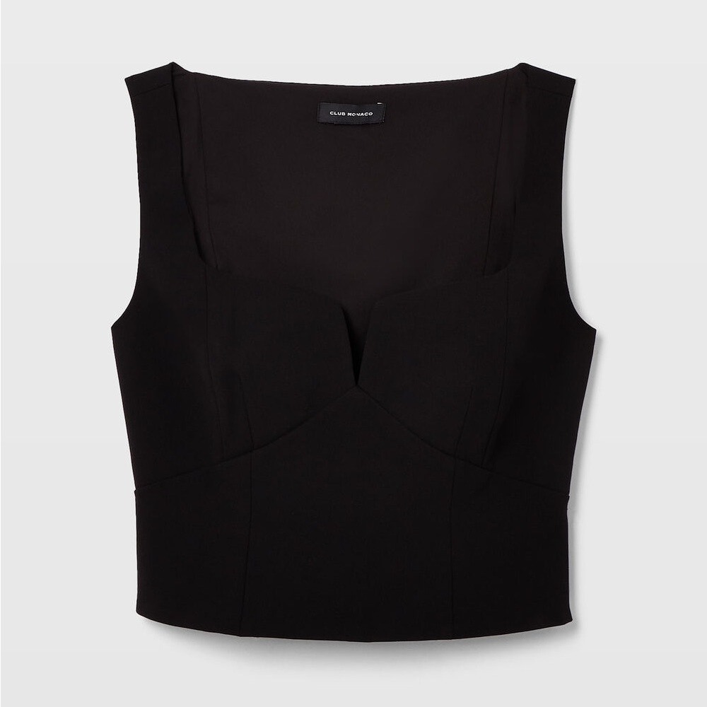 Club Monaco Sleek Fit Top Black Size 4 (Small)